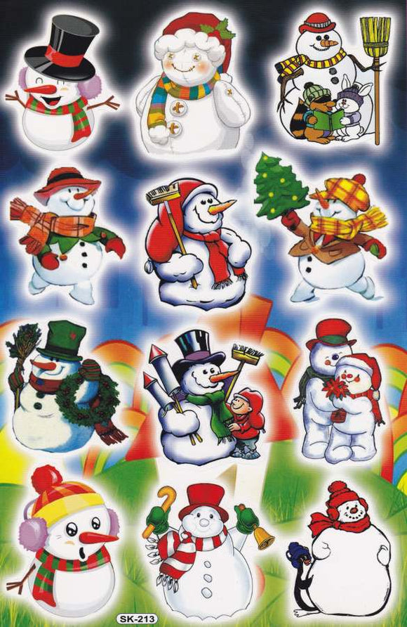 Christmas snowman Santa Claus sticker for children crafts kindergarten birthday 1 sheet 237