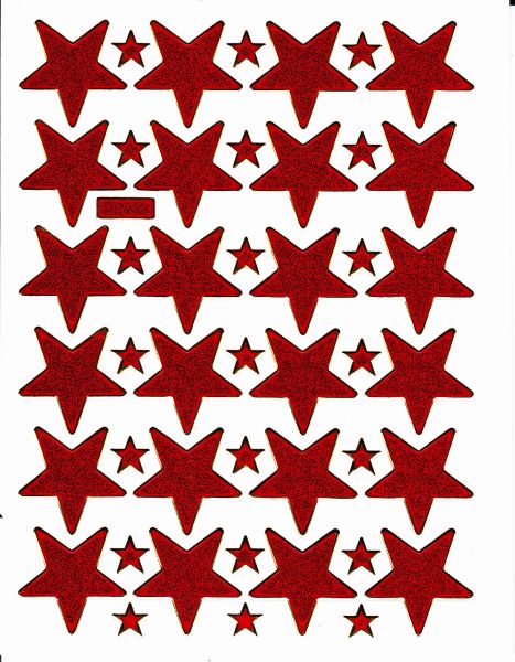 Sterne Stern rot Aufkleber Sticker metallic Glitzer Effekt für Kinder Basteln Kindergarten Geburtstag 1 Bogen 238