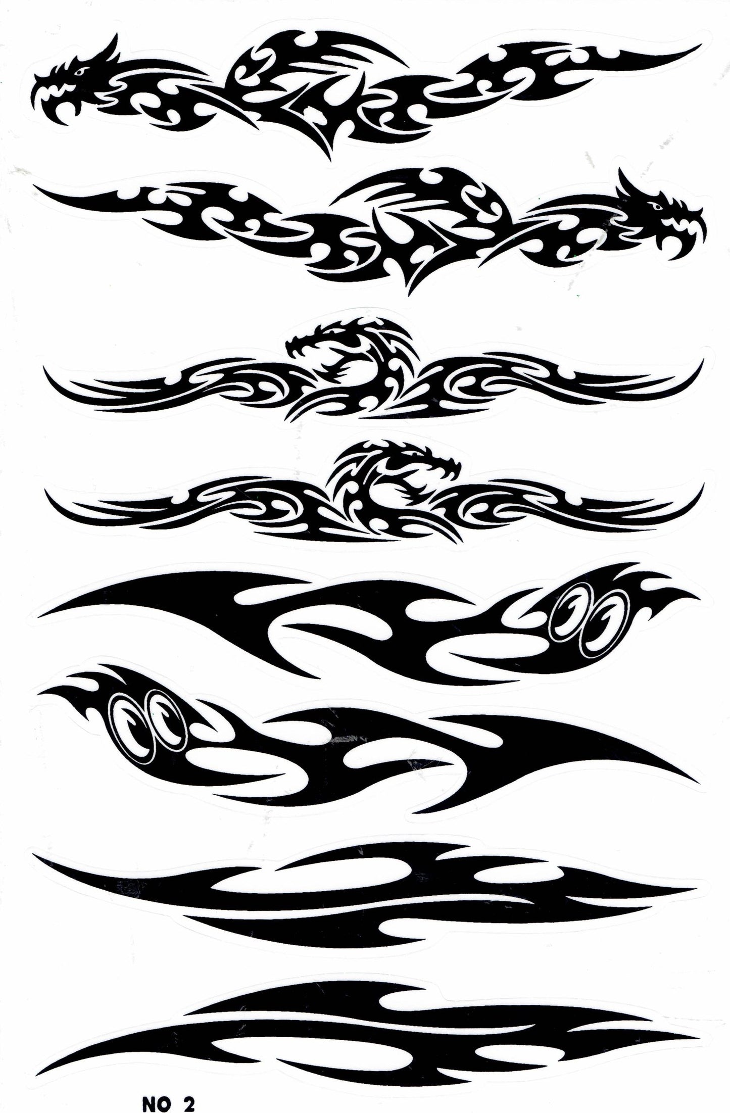Flames fire black sticker motorcycle scooter skateboard car tuning model building self-adhesive 241