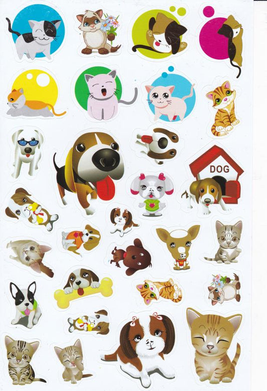 Dog dogs male puppy animals stickers for children crafts kindergarten birthday 1 sheet 246