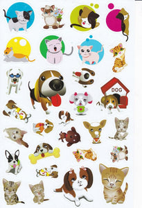 Hund Hunde Rüde Welpe Tiere Aufkleber Sticker für Kinder Basteln Kindergarten Geburtstag 1 Bogen 246