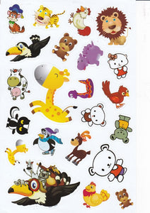 Löwe Vogel Huhn Giraffe REh Tiere Aufkleber Sticker für Kinder Basteln Kindergarten Geburtstag 1 Bogen 247