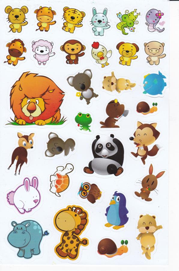 Löwe Giraffe Panda Tiere Aufkleber Sticker für Kinder Basteln Kindergarten Geburtstag 1 Bogen 248