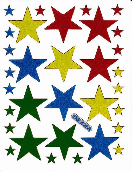 Sterne Stern bunt Aufkleber Sticker metallic Glitzer Effekt für Kinder Basteln Kindergarten Geburtstag 1 Bogen 249