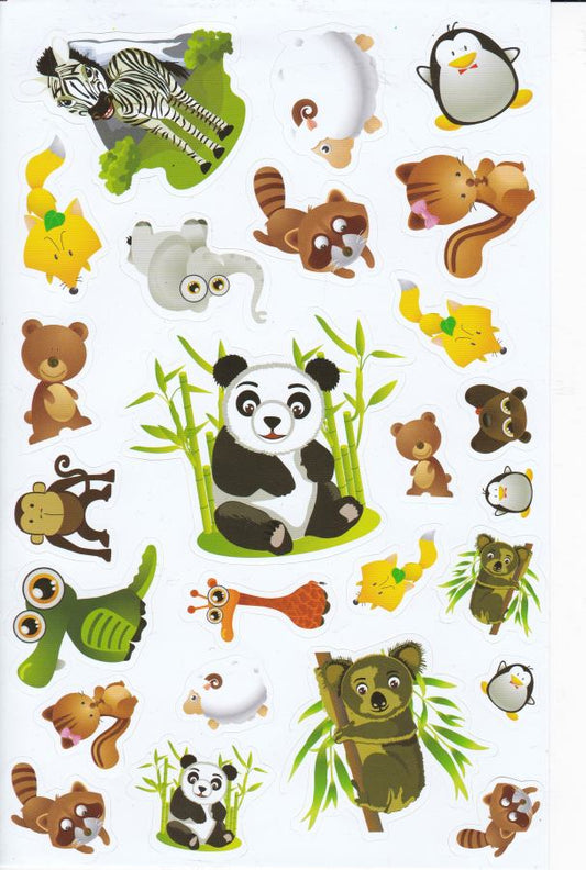 Koala panda crocodile animaux autocollants pour enfants artisanat maternelle anniversaire 1 feuille 249