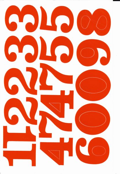 Numéros 123 orange 50 mm de haut autocollants pour dossiers de bureau enfants artisanat maternelle anniversaire 1 feuille 251