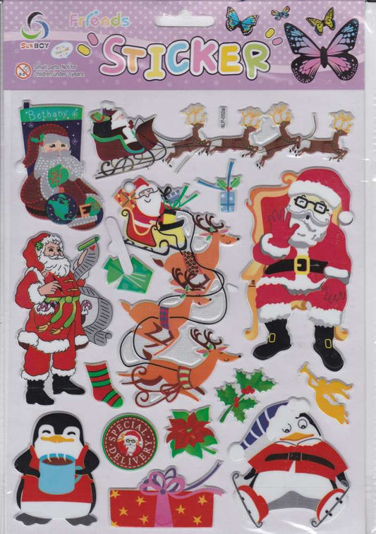 3D Christmas Santa Claus Christ Child Sticker for Children Crafts Kindergarten Birthday 1 sheet 257