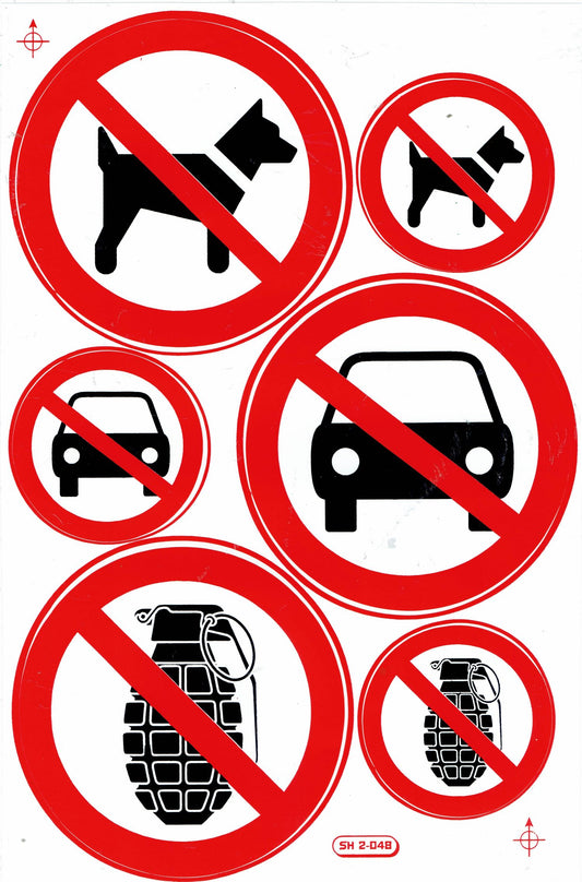 Prohibited "dog car hand grenade" sticker sticker self-adhesive 263