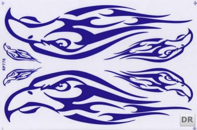 Eagle head flames fire blue sticker motorcycle scooter skateboard car tuning model building self-adhesive 263