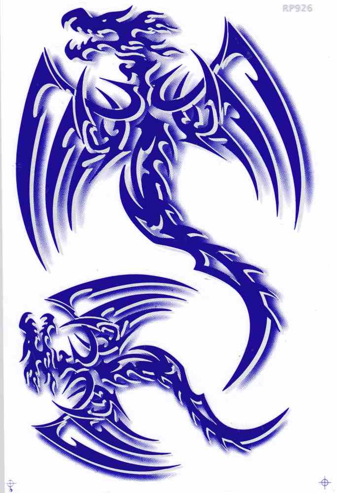 Drachen Schlange blau Aufkleber Sticker Motorrad Roller Skateboard Auto Tuning selbstklebend 271