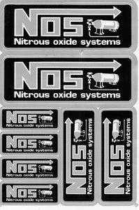 NOS N.O.S. schwarz Logo Aufkleber Sticker Motorrad Roller Skateboard Auto Tuning Modellbau selbstklebend 274