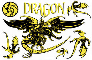 Dragon serpent jaune autocollant moto scooter skateboard voiture tuning auto-adhésif 275