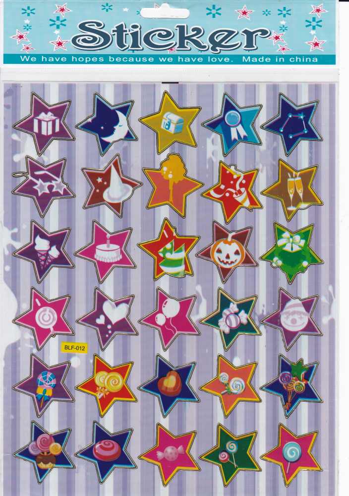 Sterne Stern bunt Aufkleber Sticker für Kinder Basteln Kindergarten Geburtstag 1 Bogen 282