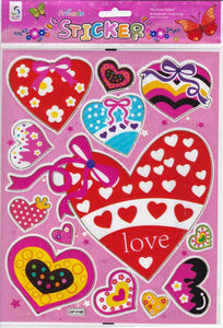 Herzen Herz Liebe bunt Aufkleber Sticker für Kinder Basteln Kindergarten Geburtstag 1 Bogen 285