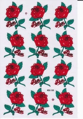 Roses Rose Fleurs Plantes Autocollants pour Enfants Artisanat Maternelle Anniversaire 1 feuille 286
