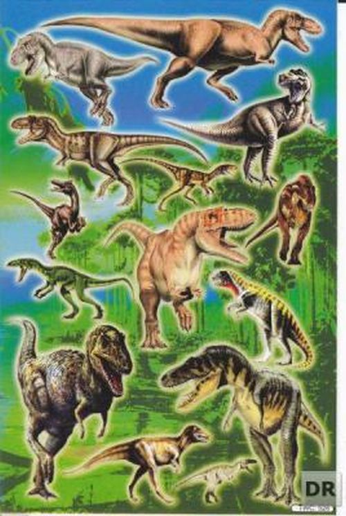 Dino Dinosaurier Jurassic T-Rex Raptor Tiere Aufkleber Sticker für Kinder Basteln Kindergarten Geburtstag 1 Bogen 288