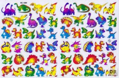 Dino Dinosaurier Jurassic T-Rex Raptor Tiere Aufkleber Sticker für Kinder Basteln Kindergarten Geburtstag 1 Bogen 291