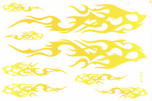 Flames fire yellow sticker motorcycle scooter skateboard car tuning model building self-adhesive 293