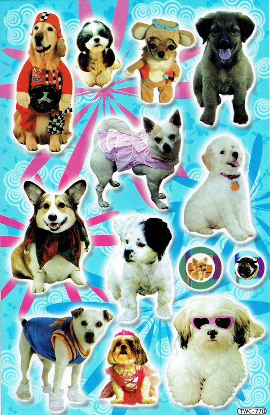 Dog dogs male puppy animals stickers for children crafts kindergarten birthday 1 sheet 297