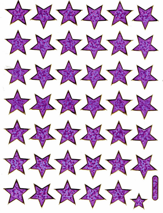 Stars star violet autocollant autocollant métallique effet scintillant pour enfants artisanat maternelle anniversaire 1 feuille 297