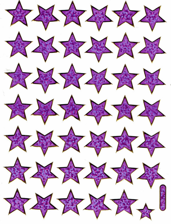 Sterne Stern lila Aufkleber Sticker metallic Glitzer Effekt für Kinder Basteln Kindergarten Geburtstag 1 Bogen 297