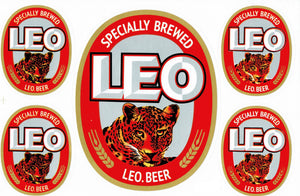 Leo beer sponsor sponsors logo sticker motorcycle scooter skateboard car tuning model construction self-adhesive 298