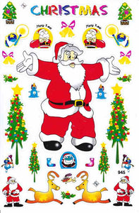 Christmas snowman Santa Claus stickers for children crafts kindergarten birthday 1 sheet 302