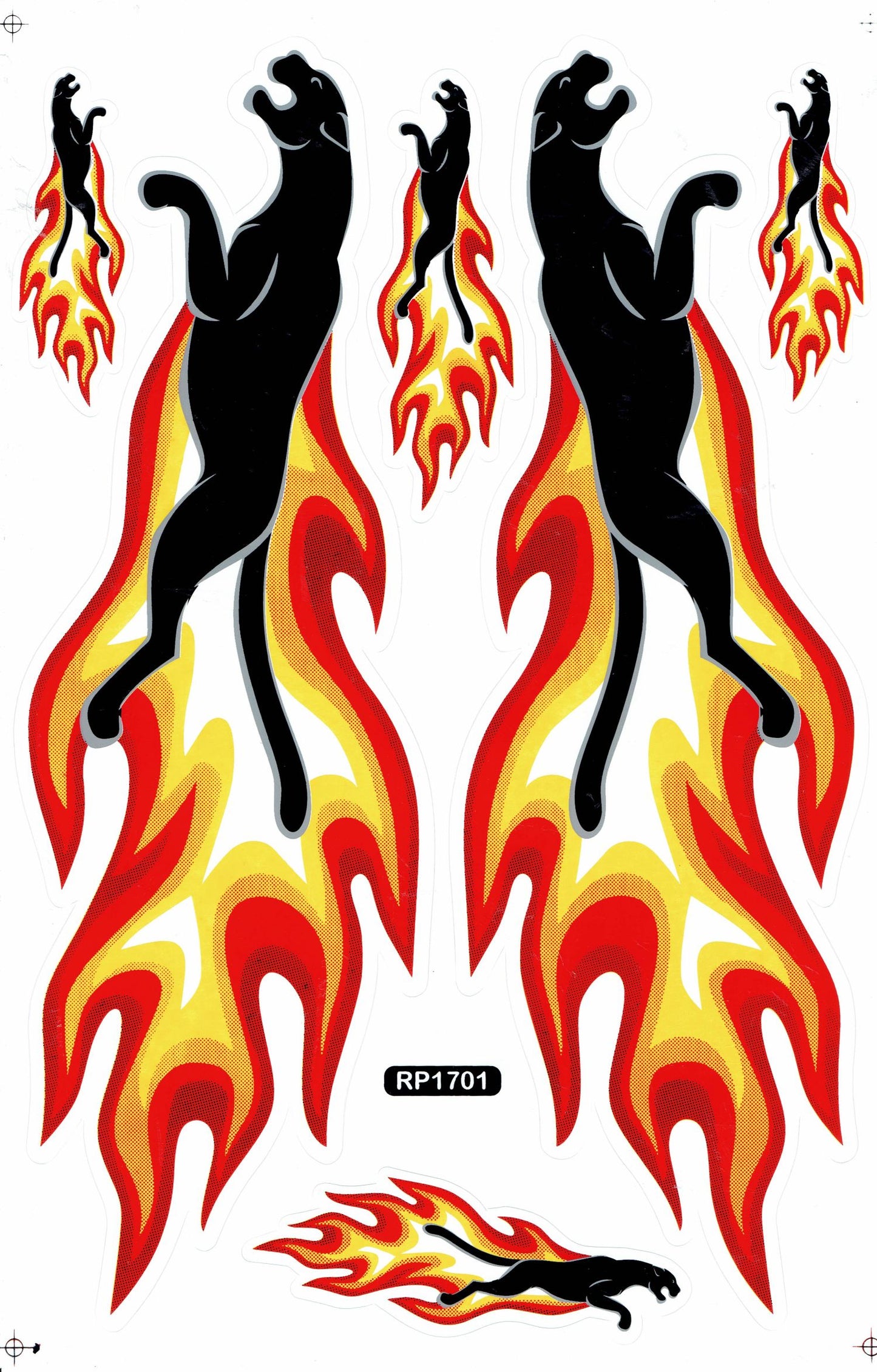 Panther flames fire orange sticker motorcycle scooter skateboard car tuning model building self-adhesive 310