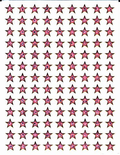 Star star pink sticker sticker metallic glitter effect for children craft kindergarten birthday 1 sheet 314