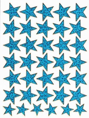 Sterne Stern blau Aufkleber Sticker metallic Glitzer Effekt für Kinder Basteln Kindergarten Geburtstag 1 Bogen 315