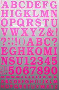 Buchstaben ABC pink 23 mm hoch Aufkleber Sticker für Büro Ordner Kinder Basteln Kindergarten Geburtstag 1 Bogen 318