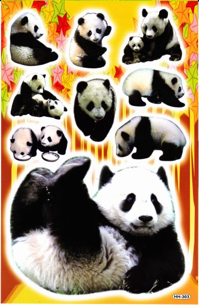 Panda Ours Panda Ours Animaux Autocollants pour Enfants Artisanat Maternelle Anniversaire 1 feuille 319