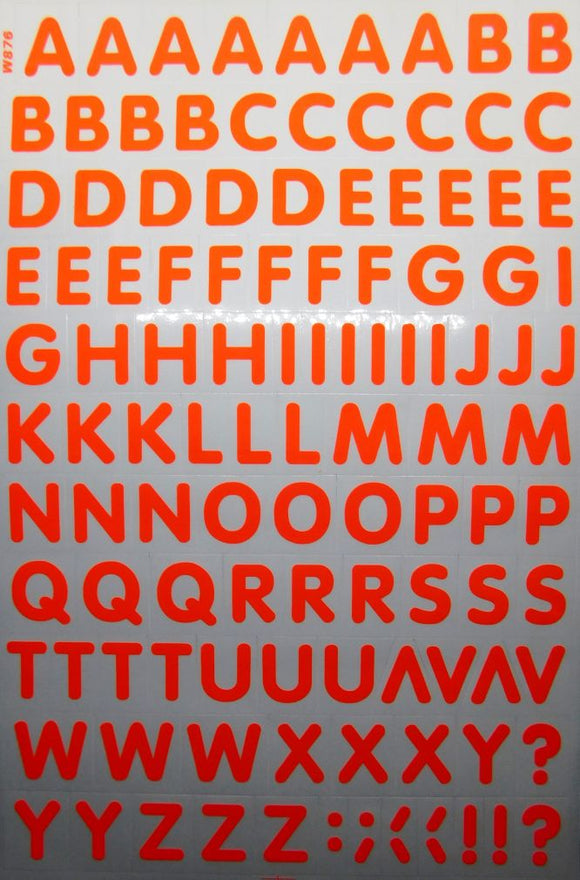 Buchstaben ABC orange 17 mm hoch Aufkleber Sticker für Büro Ordner Kinder Basteln Kindergarten Geburtstag 1 Bogen 320