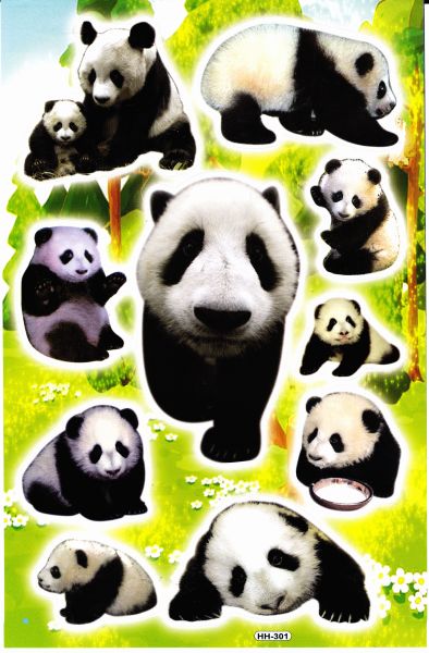 Panda Ours Panda Ours Animaux Autocollants pour Enfants Artisanat Maternelle Anniversaire 1 feuille 320