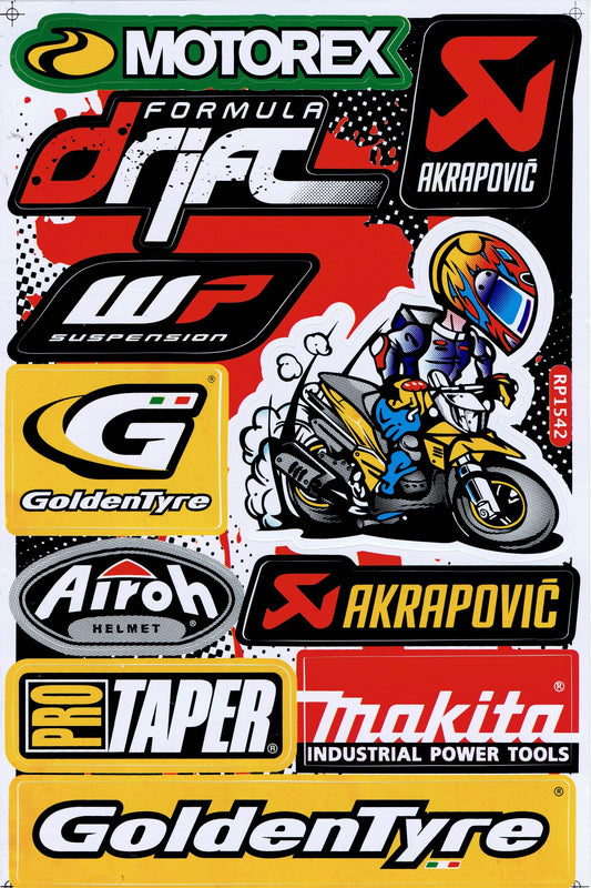 Sponsor Sponsoren Logo Aufkleber Sticker Motorrad Roller Skateboard Auto Tuning Modellbau selbstklebend 321