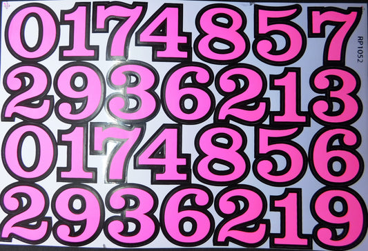 Numbers 123 pink 40 mm high sticker for office folders children crafts kindergarten birthday 1 sheet 322