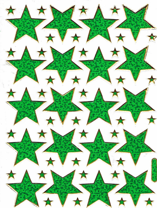 Étoile étoile vert autocollant autocollant métallisé effet scintillant pour enfants artisanat maternelle anniversaire 1 feuille 324