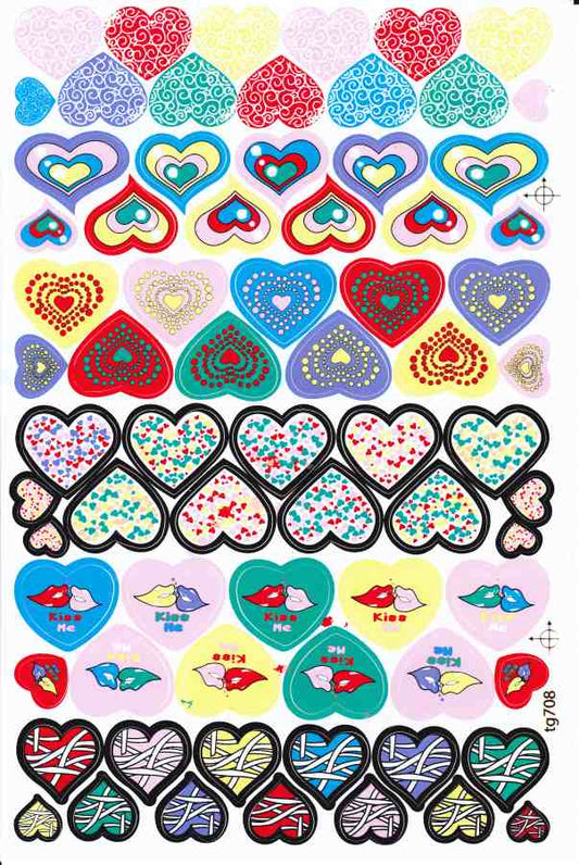 Herzen Herz Liebe Aufkleber Sticker für Kinder Basteln Kindergarten Geburtstag 1 Bogen 326