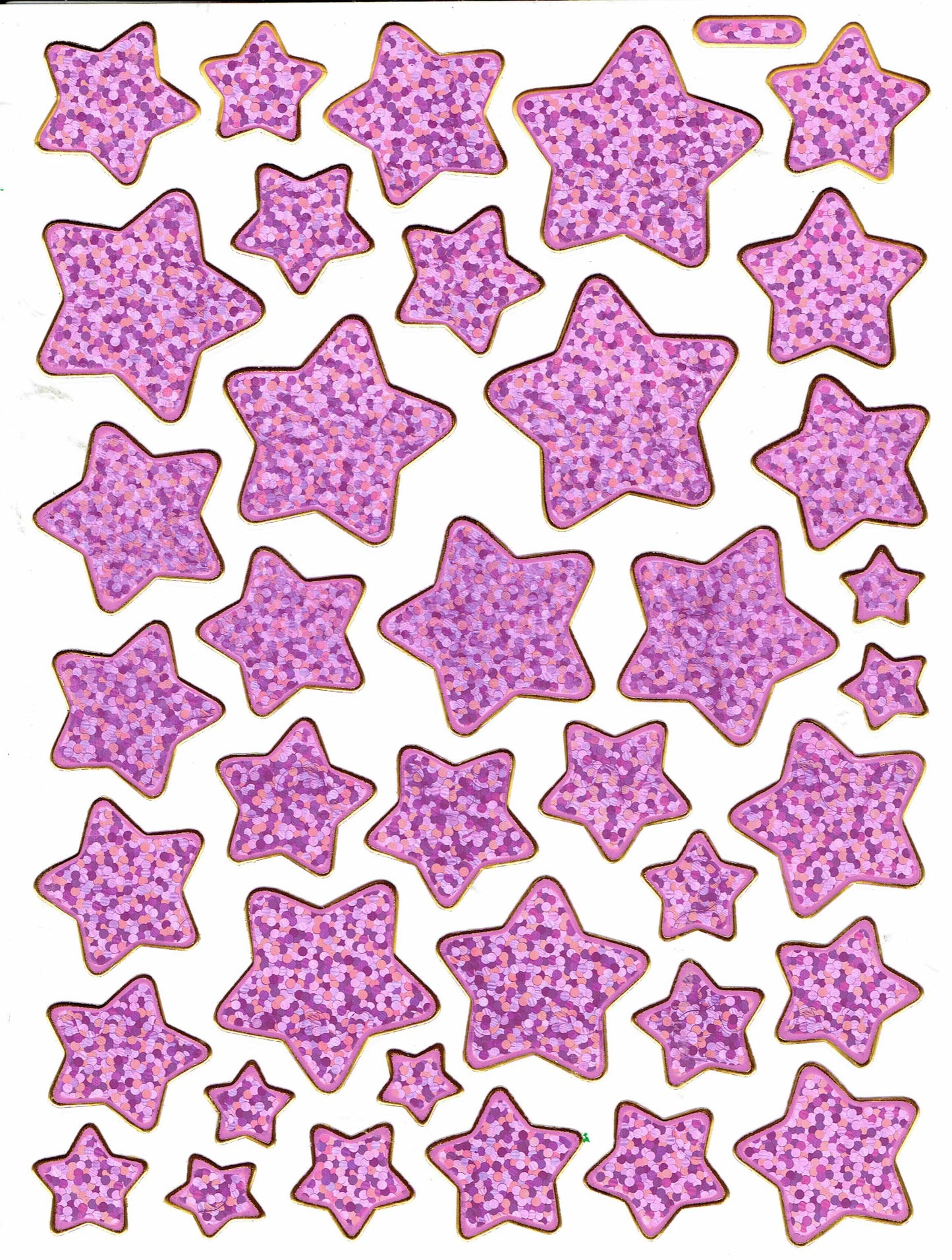 Star pink sticker sticker metallic glitter effect for children craft kindergarten birthday 1 sheet 327