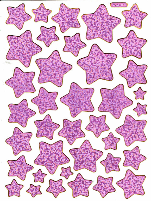 Sterne Stern rosa Aufkleber Sticker metallic Glitzer Effekt für Kinder Basteln Kindergarten Geburtstag 1 Bogen 327
