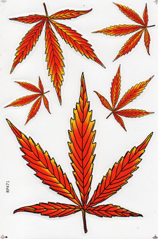 Cannabis Mariuhana Weed Plant Stickers for Children Crafts Kindergarten Birthday 1 sheet 327