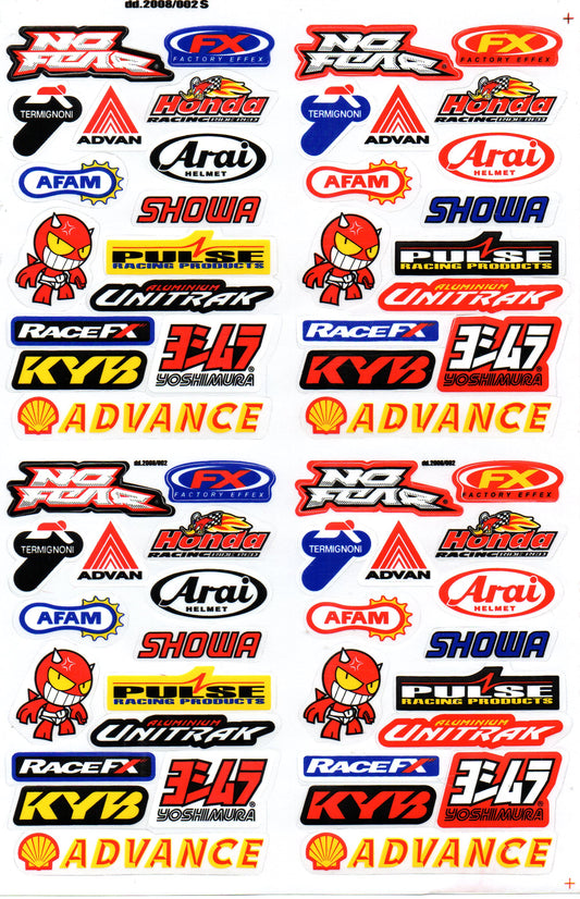 Sponsor Sponsoren Logo Aufkleber Sticker Motorrad Roller Skateboard Auto Tuning Modellbau selbstklebend 327