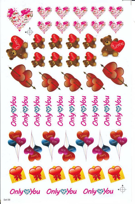 Herzen Herz Liebe Aufkleber Sticker für Kinder Basteln Kindergarten Geburtstag 1 Bogen 328