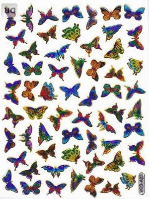 Schmetterling Insekten Tiere bunt Aufkleber Sticker metallic Glitzer Effekt für Kinder Basteln Kindergarten Geburtstag 1 Bogen 330