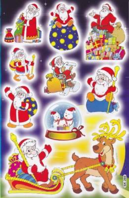 Christmas snowman Santa Claus stickers for children crafts kindergarten birthday 1 sheet 332