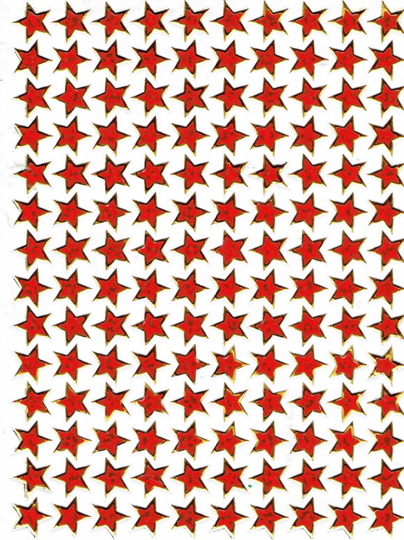 Sterne Stern rot Aufkleber Sticker metallic Glitzer Effekt für Kinder Basteln Kindergarten Geburtstag 1 Bogen 334