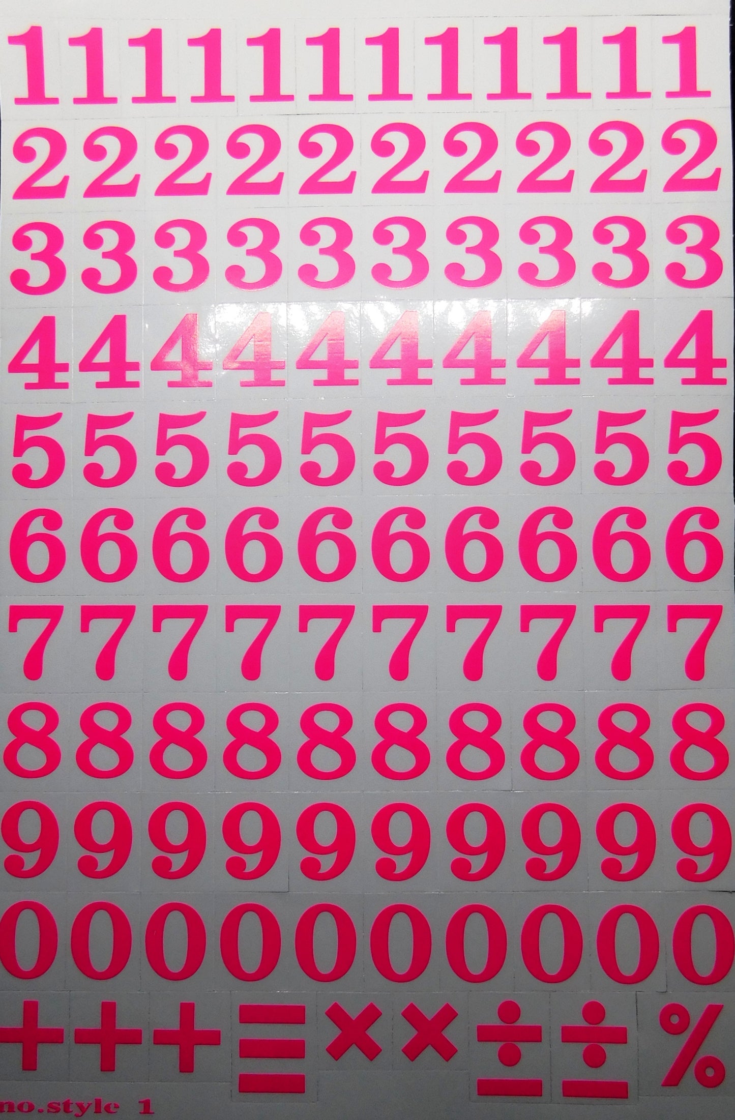 Zahlen Nummern 123 pink 18 mm hoch Aufkleber Sticker für Büro Ordner Kinder Basteln Kindergarten Geburtstag 1 Bogen 334