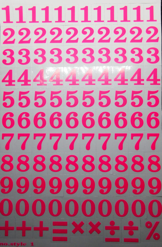 Zahlen Nummern 123 pink 18 mm hoch Aufkleber Sticker für Büro Ordner Kinder Basteln Kindergarten Geburtstag 1 Bogen 334
