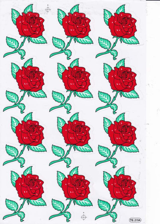 Roses Rose Flowers Plants Stickers for Children Crafts Kindergarten Birthday 1 sheet 335