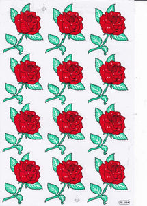 Rosen Rose Blumen Pflanzen Aufkleber Sticker für Kinder Basteln Kindergarten Geburtstag 1 Bogen 335